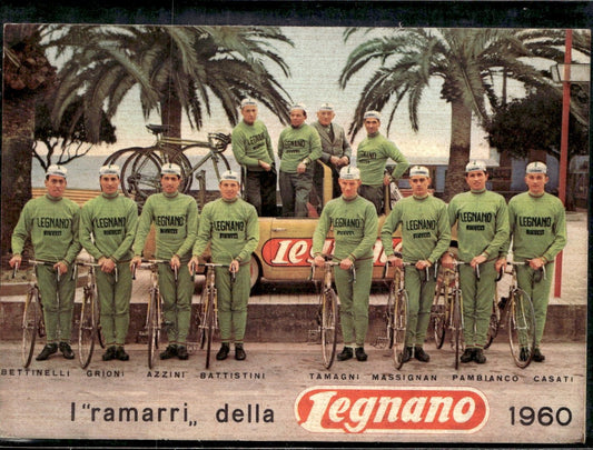 cartolina postcard ciclismo i Ramarri della Legnano 1960 squadra