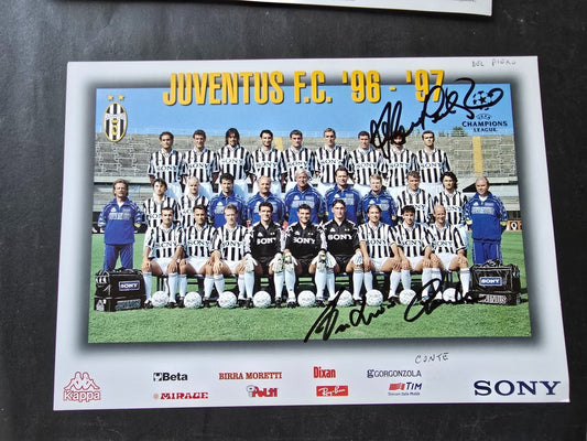 Autografo autograph originale Cartolina Ufficiale Juventus DEL PIERO E CONTE