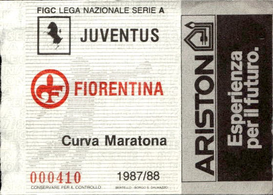 Biglietto stadio Juventus-Fiorentina Lega Nazionale Serie A 1987-88