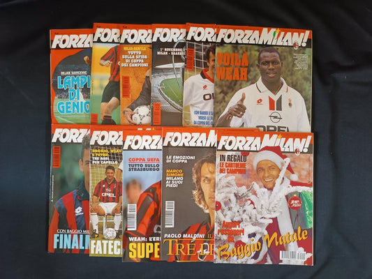 rivista FORZA MILAN - anno 1995 completa 1-12 (con poster dove segnalato)