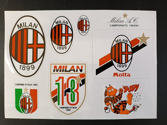 Adesivo MILAN - Composizione Campione d'Italia 1993 - 13smo scudetto Dudy