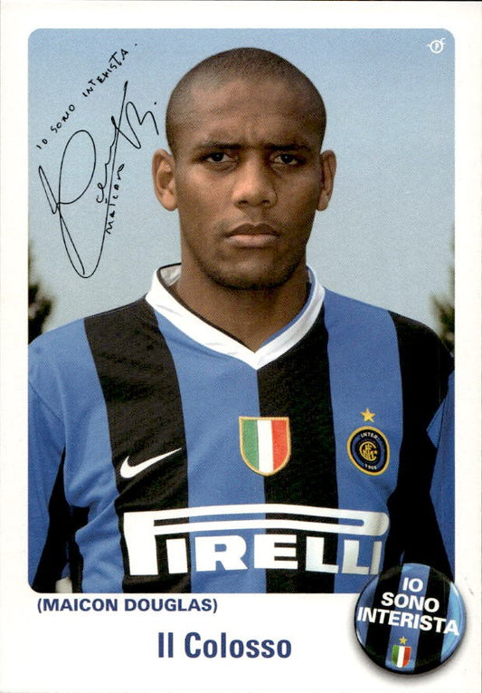 Cartolina calciatore Inter Maicon Douglas Sisenando con autografo stampato