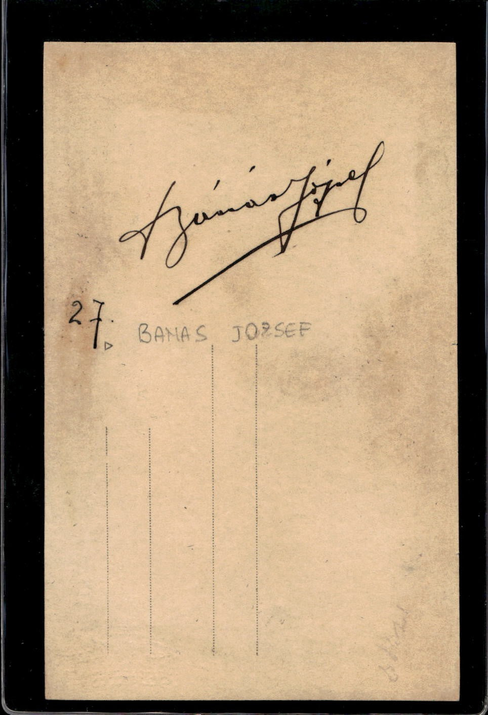 cartolina postcard Banas Jozsef