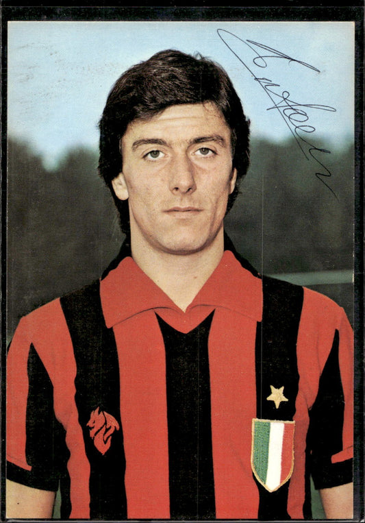 cartolina postcard Calcio Milan con Autografo Roberto Antonelli