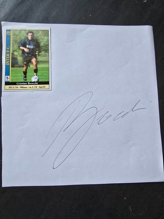 Autografo autograph originale su foglietto Cristian Brocchi