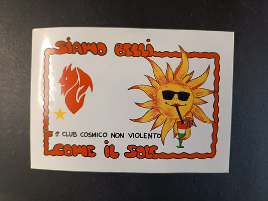 Adesivo MILAN - Club Cosmico non violento (Siamo belli come il sole)