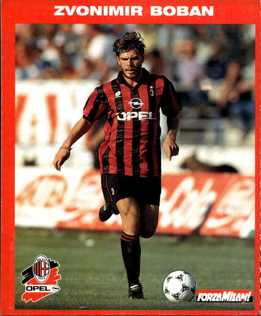 cartolina calciatori Boban con Opel Calibra