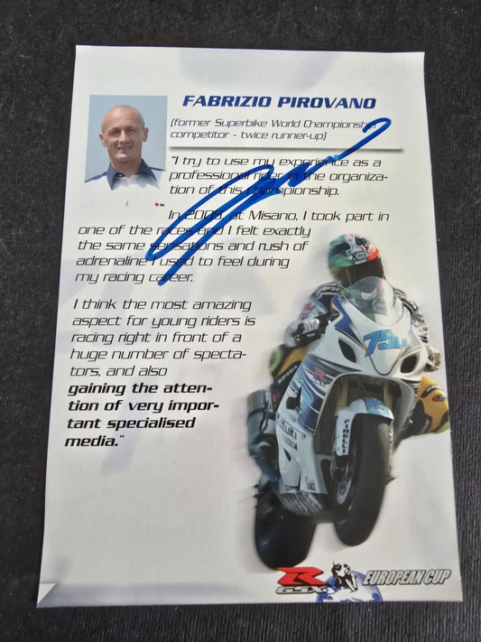 Autografo autograph originale su cartolina motogp Fabrizio Pirovano motociclismo