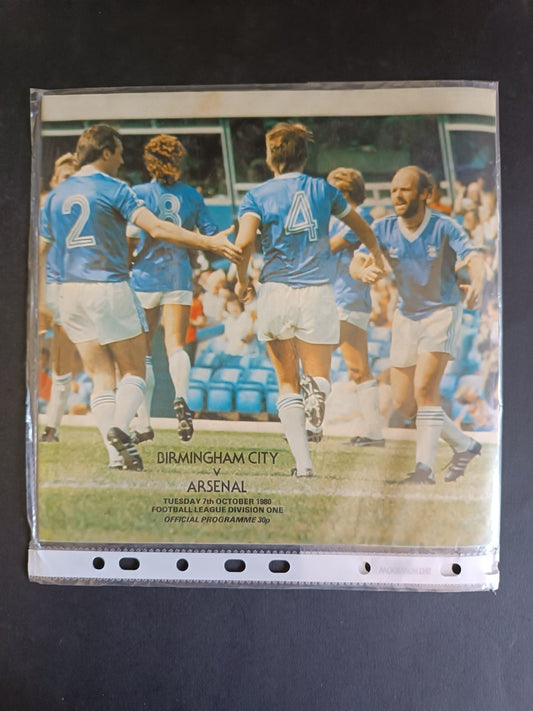 programma calcio Birmingham City vs Arsenal 1980