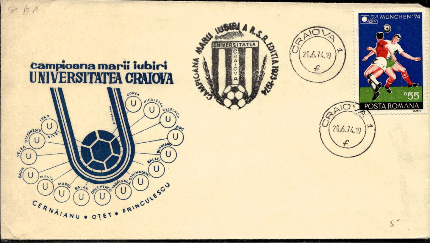 busta primo giorno Craiova 1974
