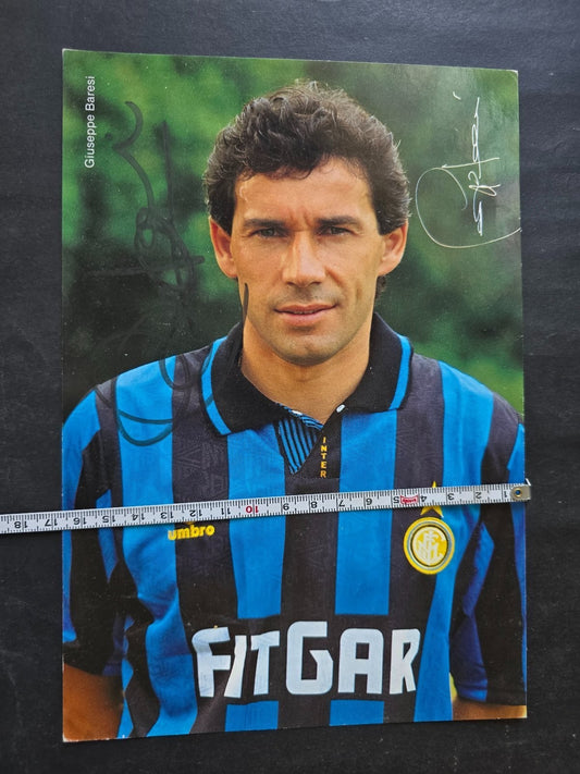 Autografo autograph originale su  Cartolina inter Giuseppe BARESI