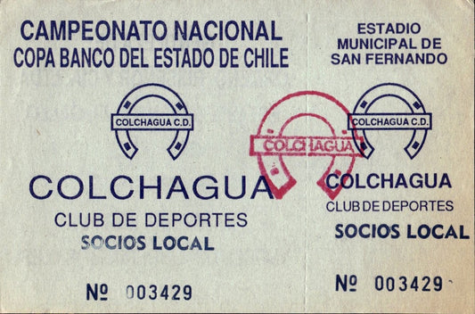 biglietto stadio CAMPEONATO NACIONAL COPA BANCO DEL ESTADO DE CHILE SOCIOS LOCAL
