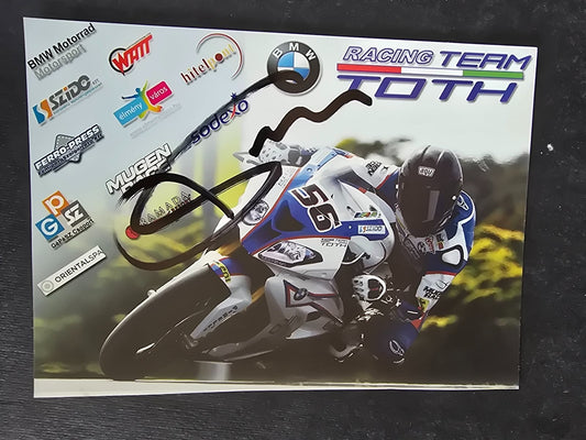 Autografo autograph originale su cartolina motogp Imre Toth bmw
