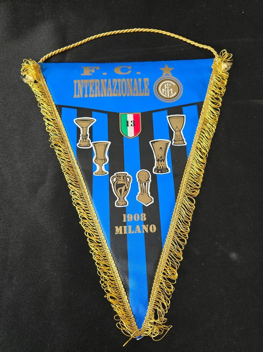 old Gagliardetto Pennant FC Internazionale Milano 13 scudetti