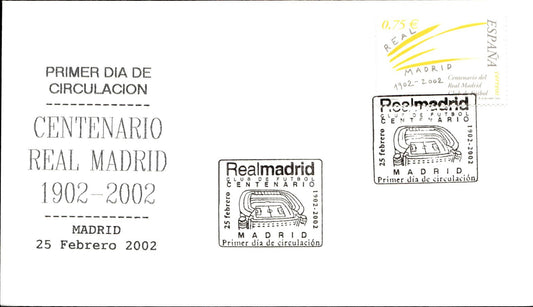busta primo giorno Centenario Real Madrid 2002