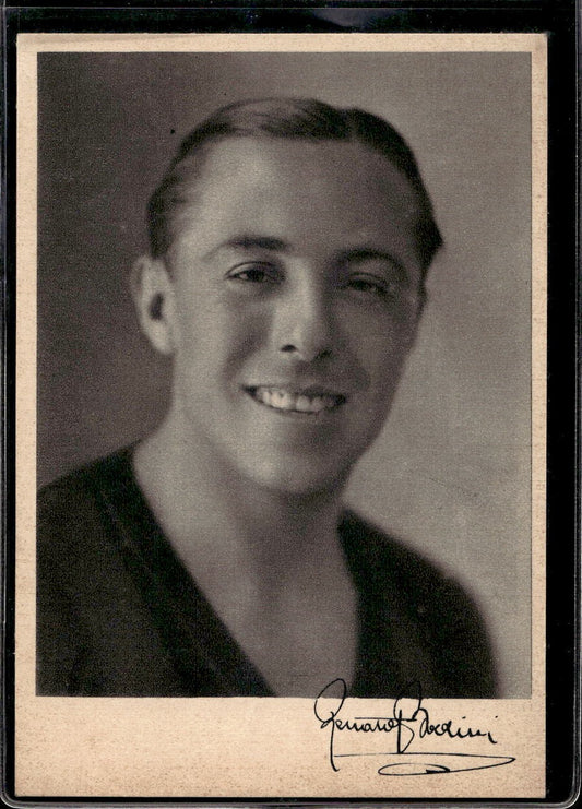 Cartolina Renato Bodini autografo stampato Milan (2 presenze) anteguerra 1937