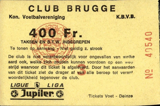 biglietto stadio CLUB BRUGGE N 40540
