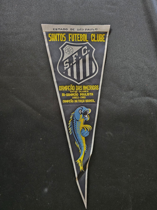 OLD Gagliardetto Pennant fanion bander�n SANTOS FUTEBOL CLUBE anni 60/70