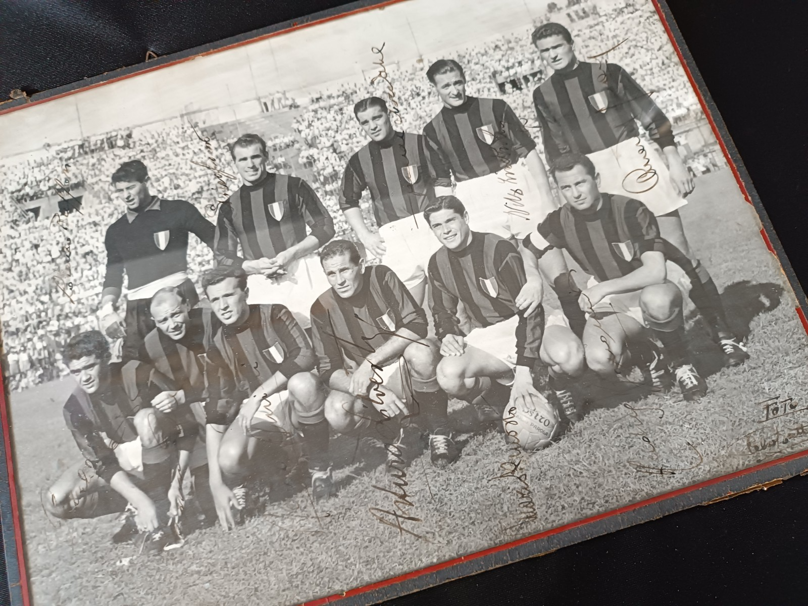 fotografia con vetro AUTOGRAFATA MILAN anni 50 -