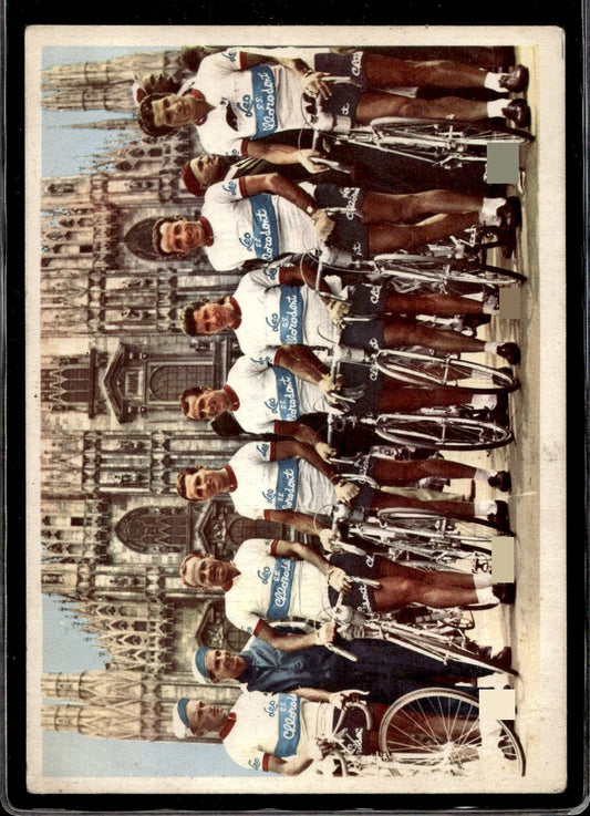 cartolina postcard ciclismo Squadra Leo-Clorodont 1955
