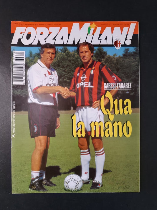rivista FORZA MILAN - anno 1996 n 9 - Baresi-Tabarez (con poster)