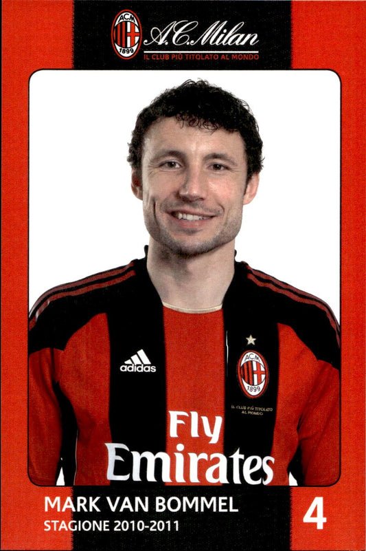 cartolina postcard Calcio  Milan 2010/11 - #4 Van Bommel