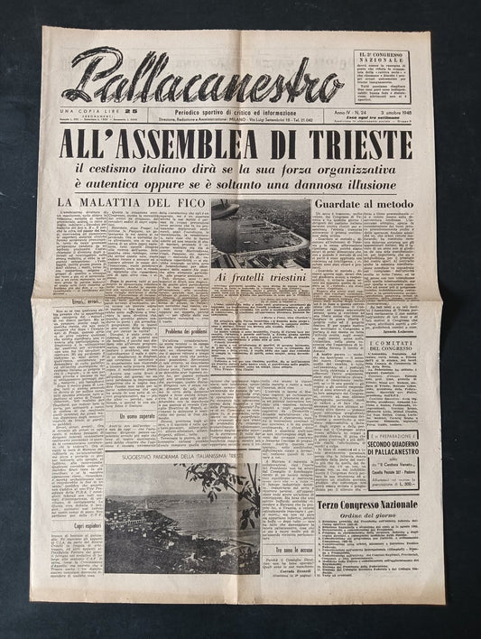 Quotidiano PALLACANESTRO n 24 3/10/1948