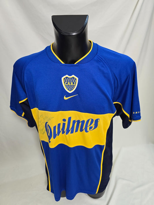 maglia Nike HOME BOCA JUNIORS 2001/2002 nr  21  Gimenez tg L autografata