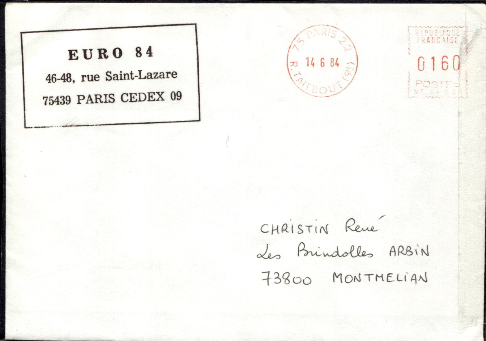 busta primo giorno Paris 1984