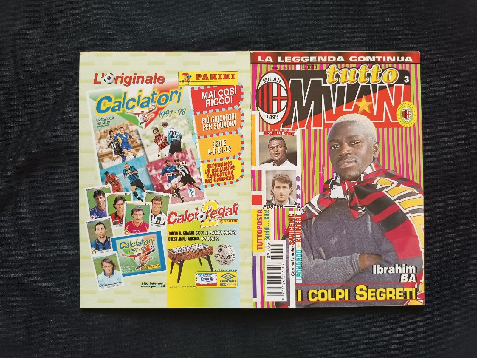 rivista Tutto Milan anno 1998 numero 3 con poster Ganz