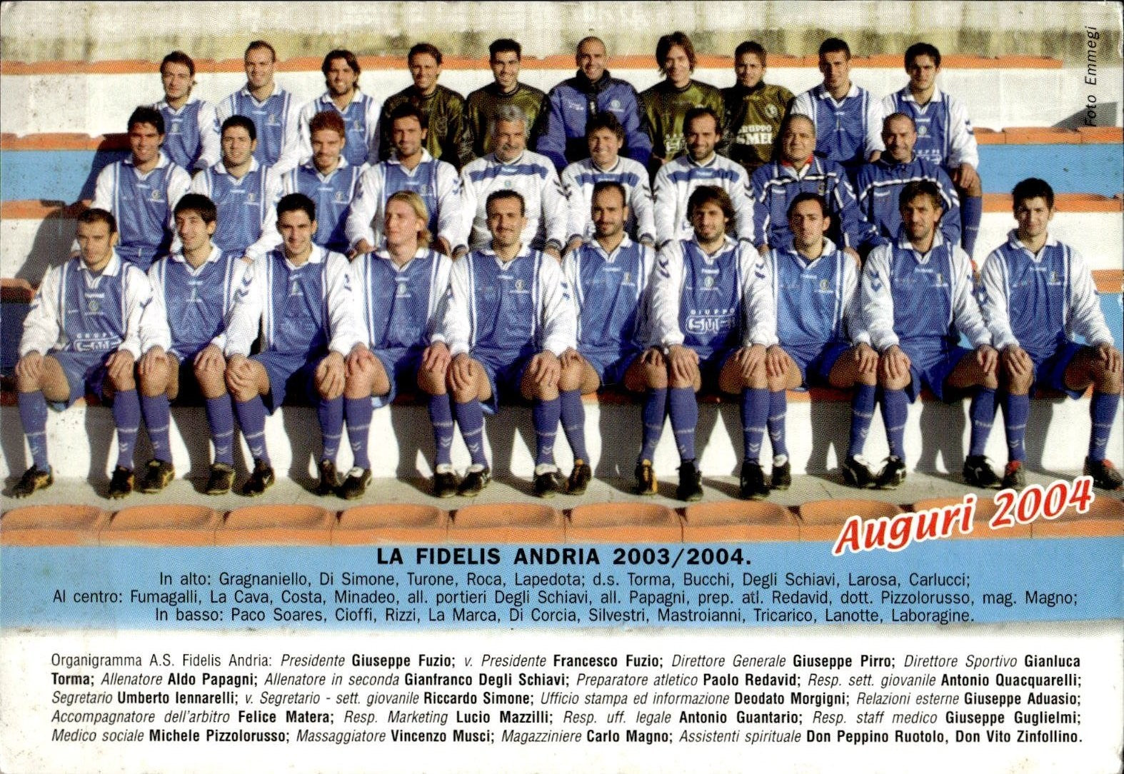 cartolina calciatori Fidelis Andria 2003/04