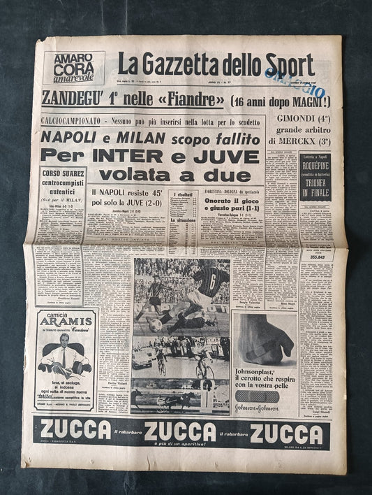 Quotidiano LA GAZZETTA DELLO SPORT n 77 03/04/1967 Zandeg�