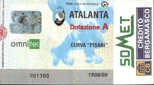 biglietto stadio LEGA NAZIONALE ATALANTA 1998/99