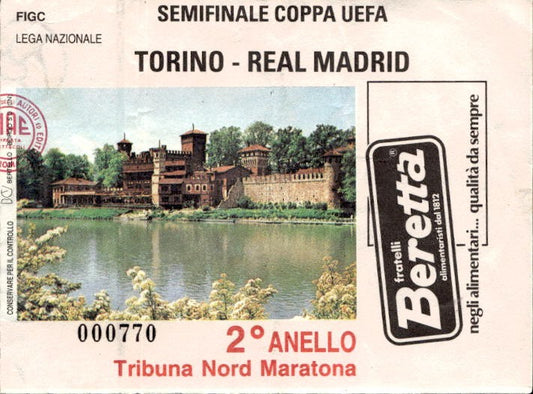 Biglietto stadio Torino-Real Madrid Semifinale Coppa Uefa