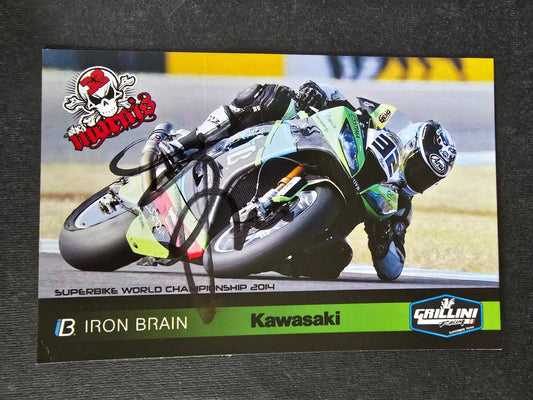 Autografo autograph originale su cartolina motogp  Iron Brain motociclismo