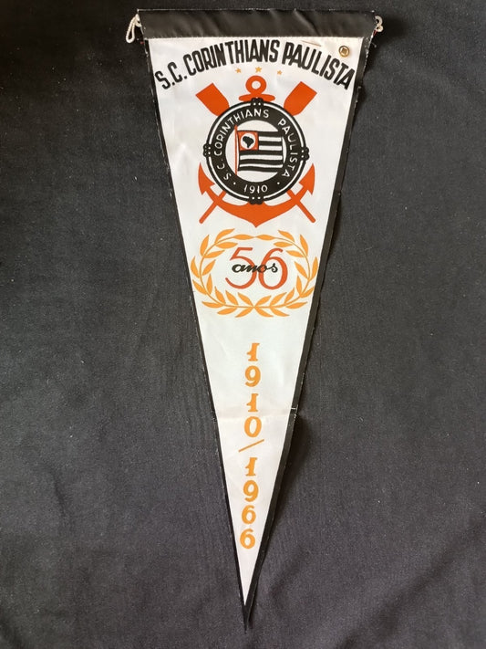 Gagliardetto Pennant S.C. Corinthians Paulista Brasile 50 Anniversario 1910-1960