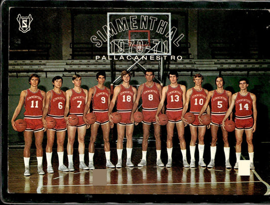 Cartolina Olympia Milano 1970-71 Pallacanestro