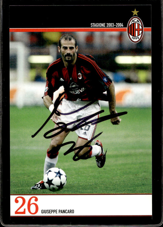 cartolina postcard Calcio Milan con Autografo 2003/04  - Pancaro