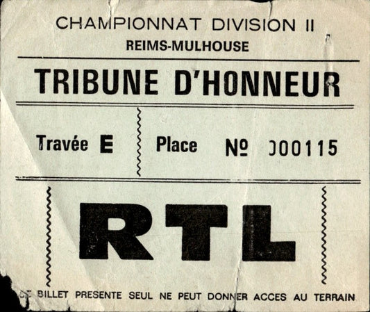 biglietto stadio CHAMPIONNAT DIVISION II REIMS-MULHOUSE