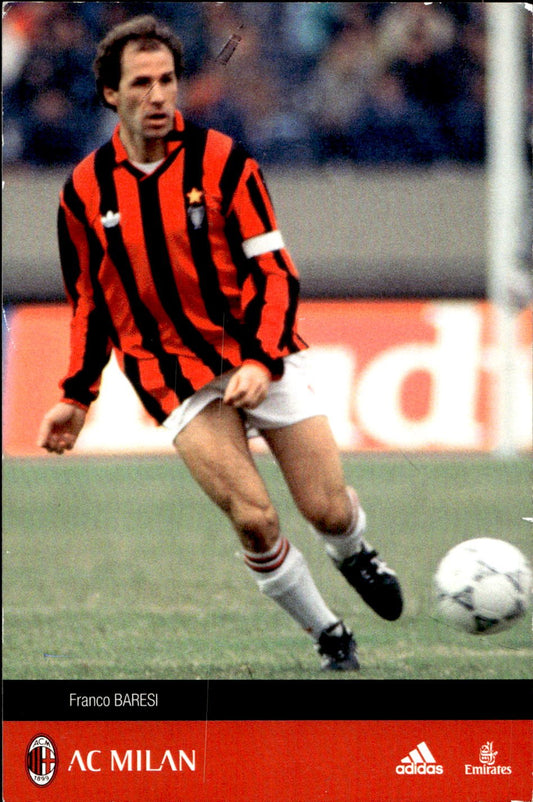 cartolina postcard Calcio Milan sponsor Adidas Emirates Baresi