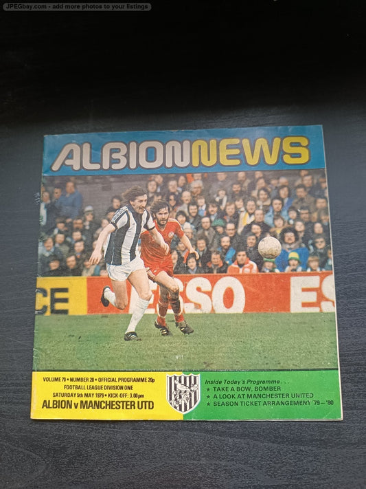 programma calcio Albion V Manchester United 5th 1979