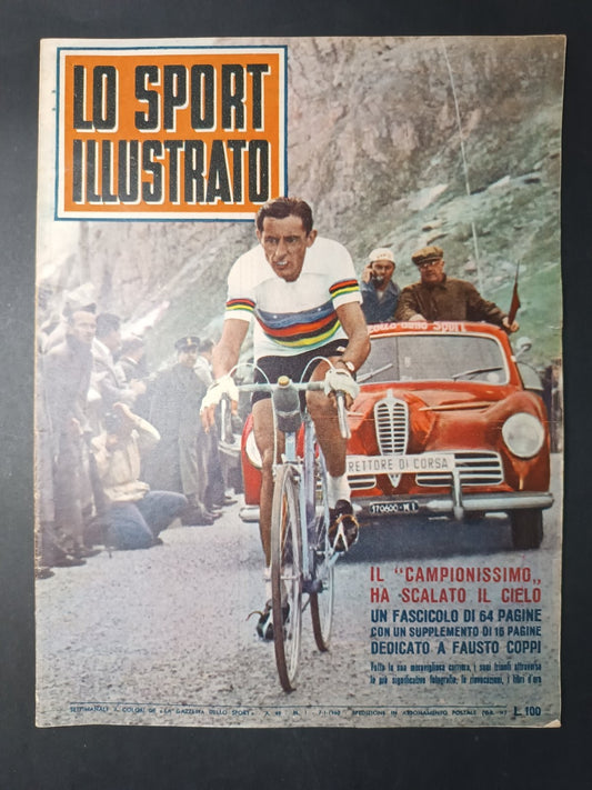Rivista LO SPORT ILLUSTRATO  numero 1  anno 1960 Fausto Coppi Supplemento