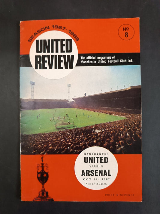 programma MANCHESTER UNITED REVIEW numero 8 anno 1967 Manchester United/Arsenal