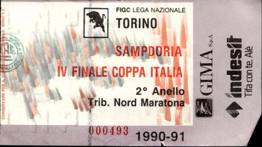 Biglietto stadio Torino-Sampdoria IV Finale coppa Italia 1990-91