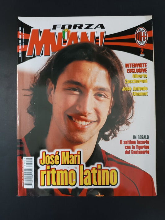 rivista FORZA MILAN - anno 2000 Febbraio - Albertini (con poster e figurine)