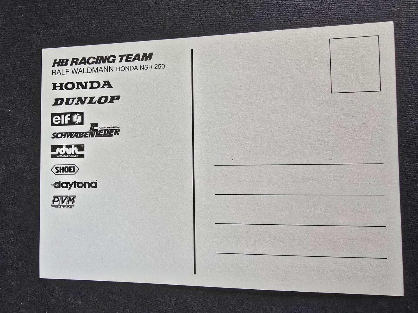 Autografo autograph originale su cartolina motogp   Ralf Waldmann motociclismo