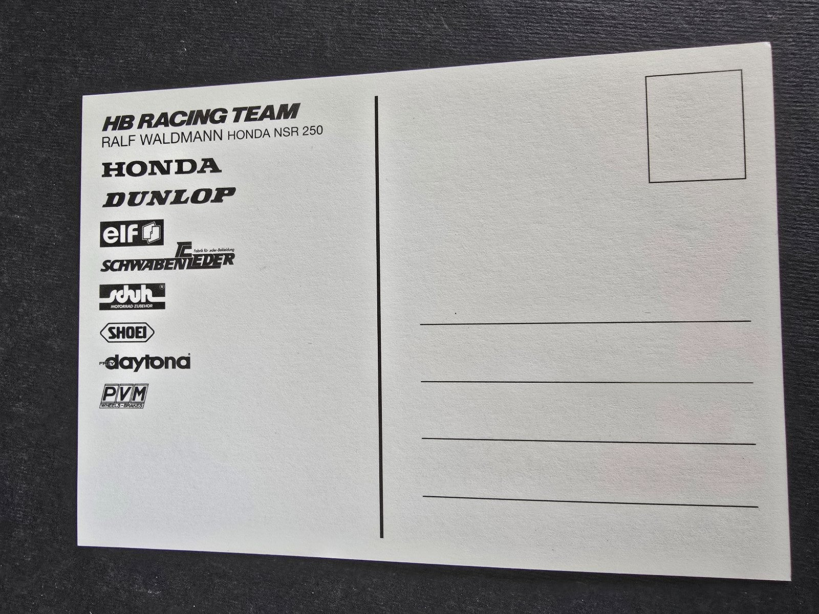 Autografo autograph originale su cartolina motogp   Ralf Waldmann motociclismo