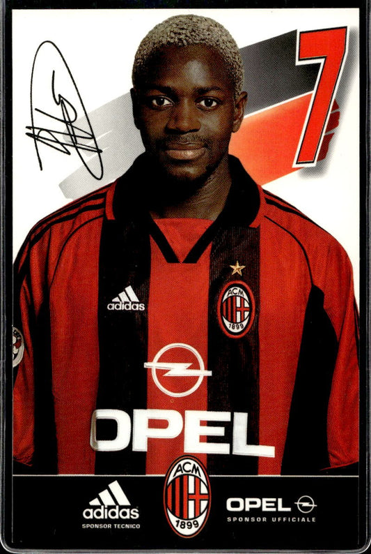 Cartolina Ibrahim Ba Milan con autografo