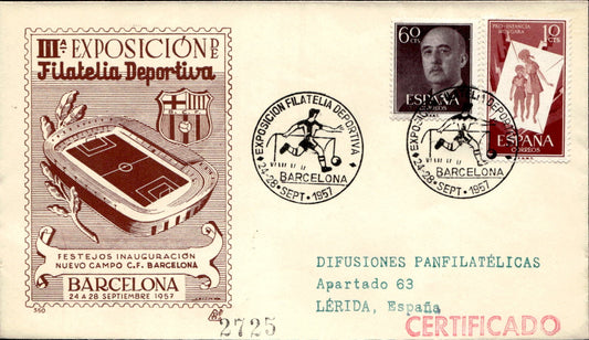 busta primo giorno Barcelona 1957
