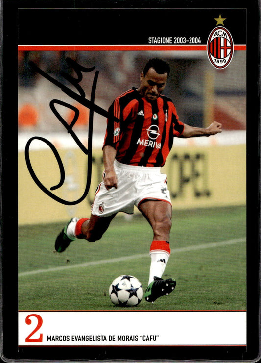 cartolina postcard Calcio Milan con Autografo 2002/03  - Cafu